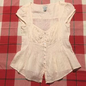 Anthropologie Ivory Odille Blouse %100 Cotton